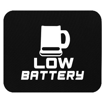 Discover Low Battery Beer (white) Mouse Pads