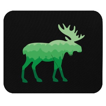 Discover Moose and Mountain Biker (Green) Mouse Pads