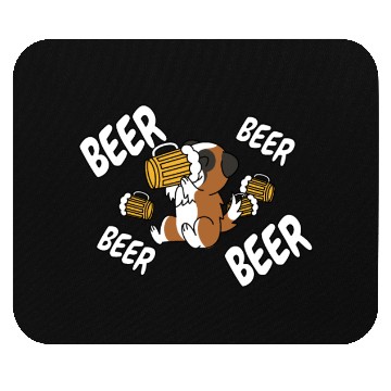 Discover Saint Bernard Drinking Beer Mouse Pads