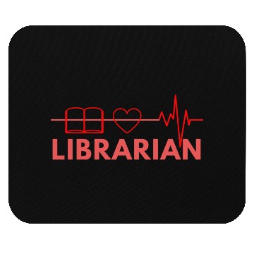 Discover Funny Librarian Heart Beat Art Premium Mouse Pads