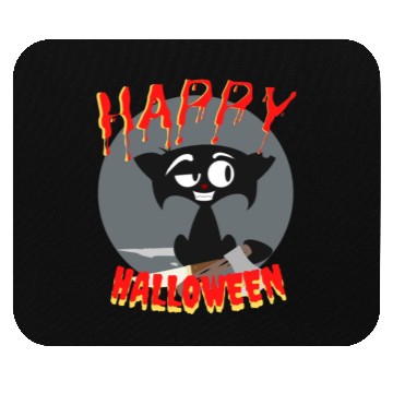 Discover halloween, cat Mouse Pads