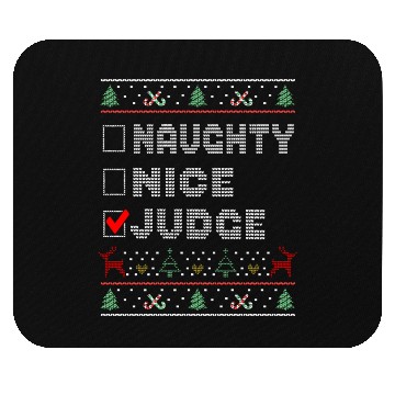Discover Naughty Nice Judge, Matching Christmas Group Mouse Pads