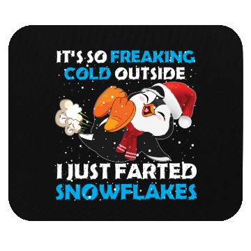 Discover I Just Farted Snowflakes Funny Penguin Christmas Mouse Pads