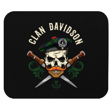 Discover Clan Davidson Scottish Skull Crest Badge Dirk Mouse Pads