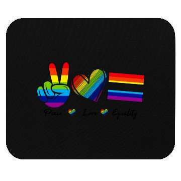 Discover Peace Love Equality - Rainbow LGBT Tolerance Mouse Pads