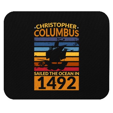 Discover Columbus Day Navigator Ship Christopher Columbus Mouse Pads