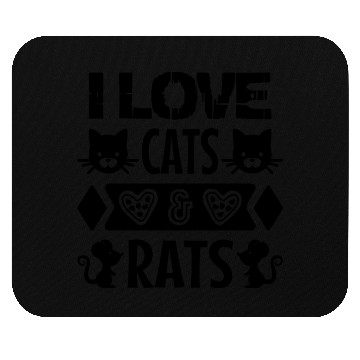 Discover I Love cats Rats Design Mouse Pads