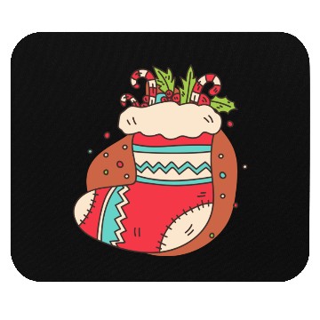 Discover christmas sock with candy canes Mouse Pads