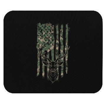 Discover Silhouette of a deer with camouflage american Mouse Pads