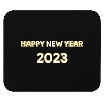 Discover Happy New Year 2023 Background Gold Text Design Mouse Pads