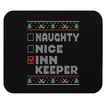 Discover Naughty Nice Innkeeper, Matching Christmas Group Mouse Pads