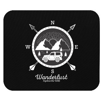 Discover Wanderlust Explore the Wild Compass Mouse Pads