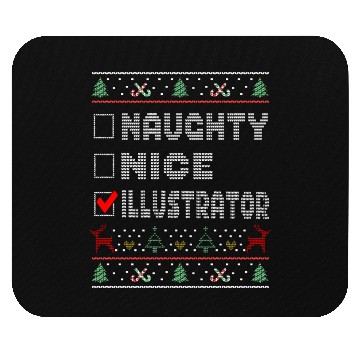 Discover Naughty Nice Illustrator, Matching Christmas Mouse Pads