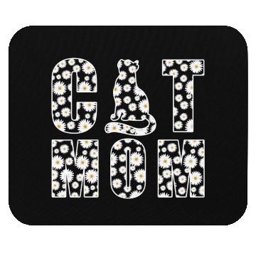 Discover Cat Mom Cute Flowers Gift for Cat Lover Mouse Pads