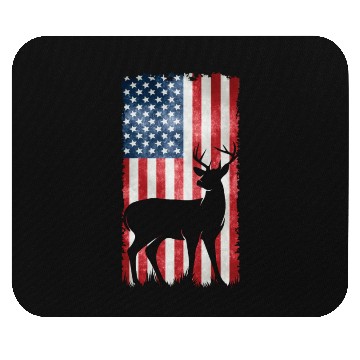 Discover Deer Hunting American Flag Mouse Pads