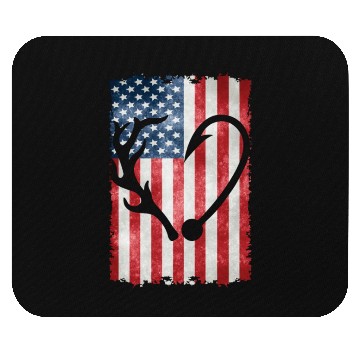 Discover Deer Hunting American Flag Mouse Pads