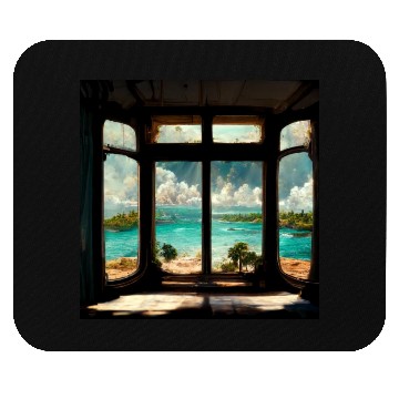 Discover Paradise island painting Mouse Pads