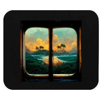 Discover Paradise island painting Mouse Pads