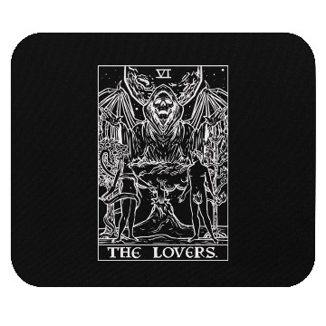 Discover The Lovers Tarot Card Halloween Grim Reaper Gothic Mouse Pads