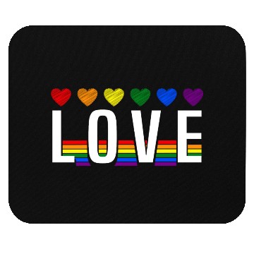 Discover Love Rainbow Heart Pride LGBT Mouse Pads