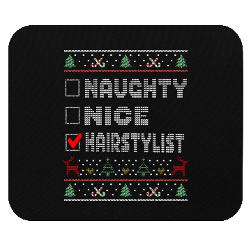 Discover Naughty Nice Hairstylist, Matching Christmas Mouse Pads