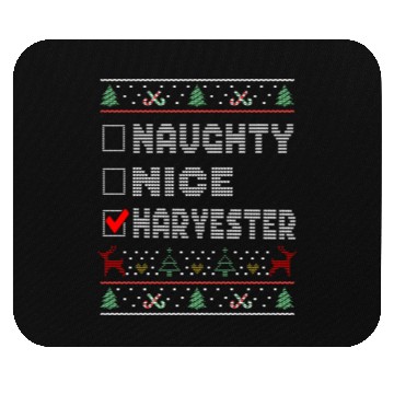 Discover Naughty Nice Harvester, Matching Christmas Group Mouse Pads