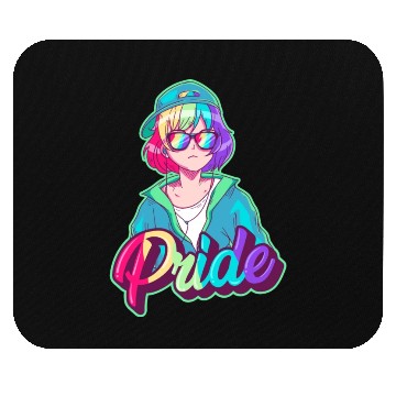 Discover Gay Pride Anime Girl Hip Hop Rainbow Gay Flag LGBT Mouse Pads