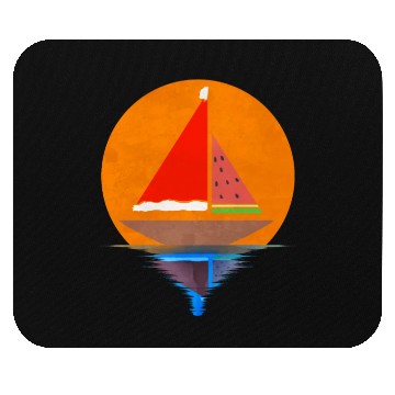 Discover Sundown Sailing Ship Santas Hat Watermelon Mouse Pads