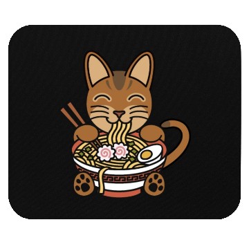 Discover Abyssinian Cat Ramen Noodles Mouse Pads
