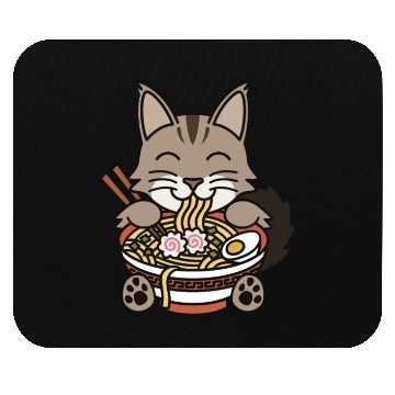 Discover Maine Cat Ramen Noodles Mouse Pads