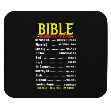 Discover Bible Emergency Hotline Number Jesus Christian Mouse Pads