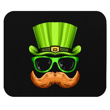 Discover Red Beard Green Hat And Glasses Costume For St. Mouse Pads