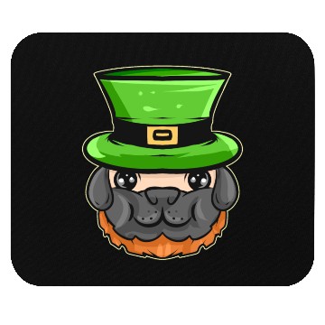 Discover Kawaii Pug With Red Beard And Green Hat For St. Mouse Pads