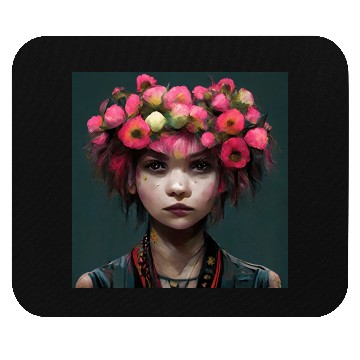 Discover Flower Punk Girl Mouse Pads