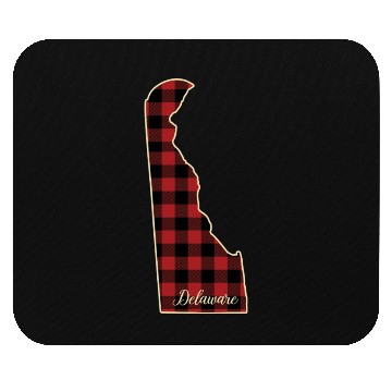Discover Delaware Buffalo Plaid Silhouette Home State Pride Mouse Pads