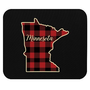 Discover Minnesota Buffalo Plaid Silhouette Home State Mouse Pads