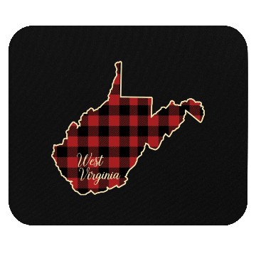 Discover West Virginia Buffalo Plaid Silhouette Home State Mouse Pads