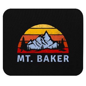 Discover Mt Baker Retro Mountain Sunset Mouse Pads
