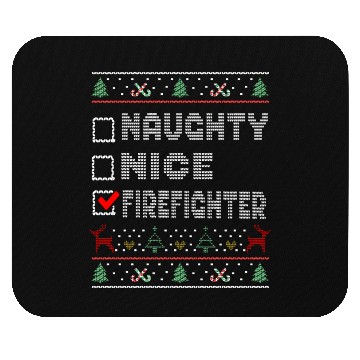 Discover Naughty Nice Firefighter, Matching Christmas Mouse Pads