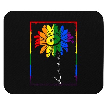 Discover Sunflower Love Rainbow Tolerance LGBT Mouse Pads