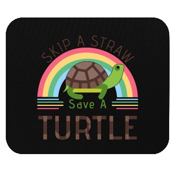 Discover Rainbow Skip A Straw Save A Turtle Turtles Lover Mouse Pads