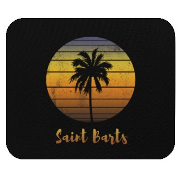 Discover Retro Souvenir Saint Barts Sunset Distressed Mouse Pads