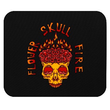 Discover rose skull flames Mouse Pads