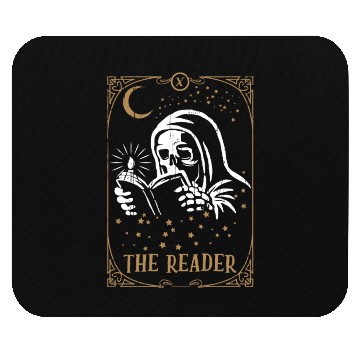 Discover Skeleton Book Reader Tarot Card Occult Club Gothic Mouse Pads
