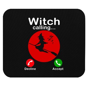 Discover Witch is calling Trick or Treat Funny Halloween Mouse Pads