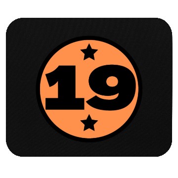 Discover 19 Circle Orange Black Birthday Age Mouse Pads