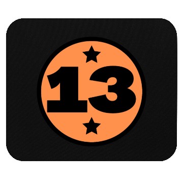 Discover 13 Circle Orange Black Birthday Age Mouse Pads