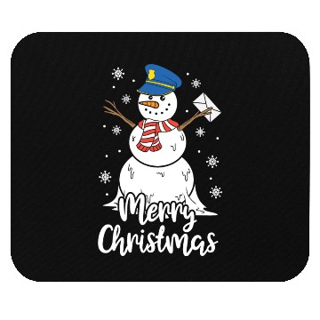 Discover Christmas Funny Postman Mailman Snowman Xmas Gift Mouse Pads