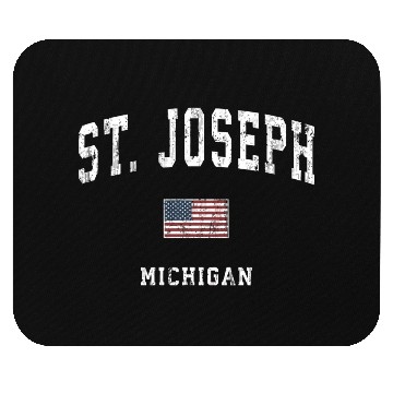 Discover St Joseph Michigan Mi Vintage American Flag Sports Mouse Pads