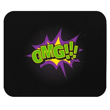 Discover Comic Style OMG Expression Design Mouse Pads